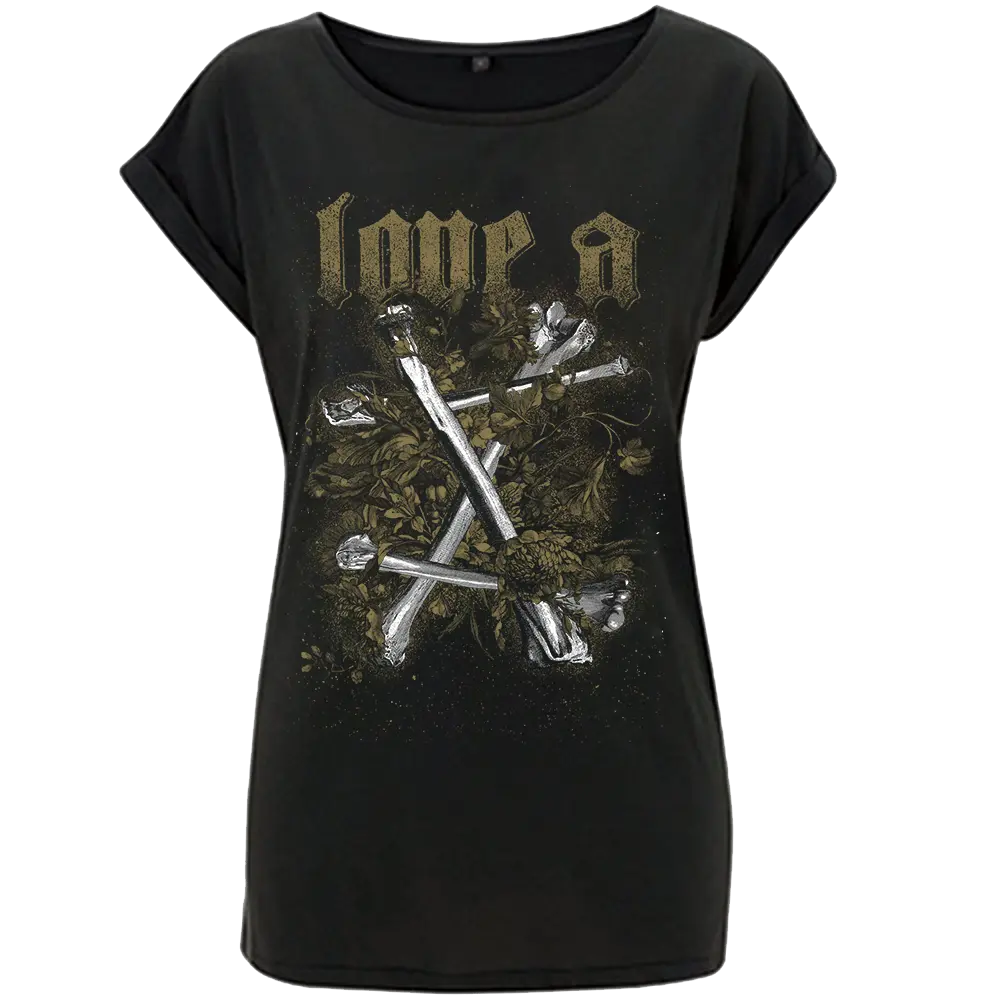 LOVE A '10 Jahre' Tailliertes Shirt Gold